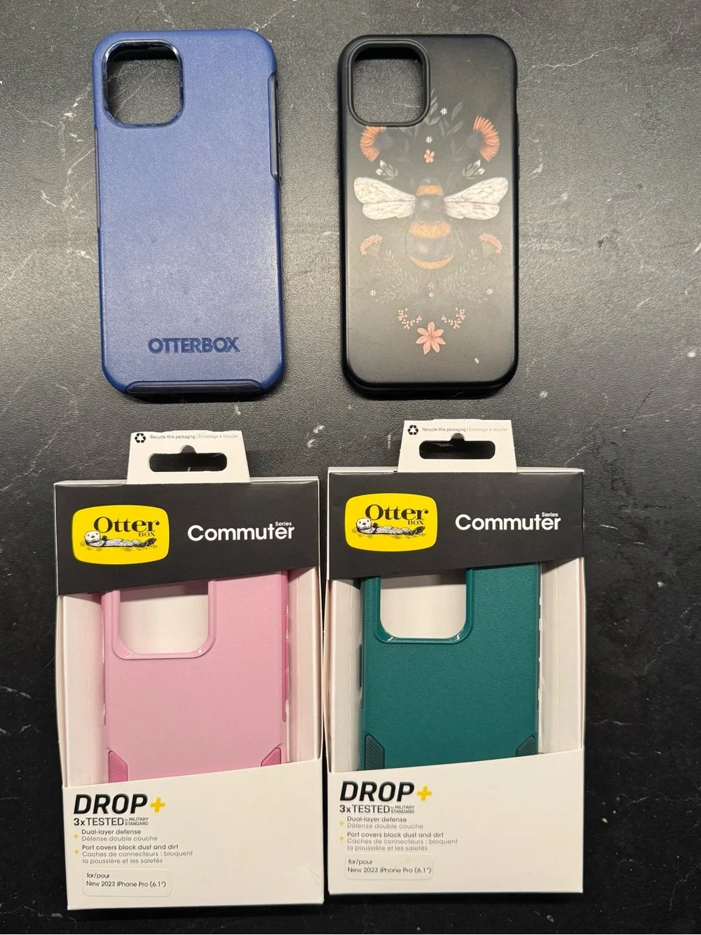 OtterBox Commuter Series Phone Cases - Blue, Black Floral, Mauve, Forest Green